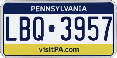 PA license plate LBQ3957