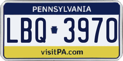 PA license plate LBQ3970