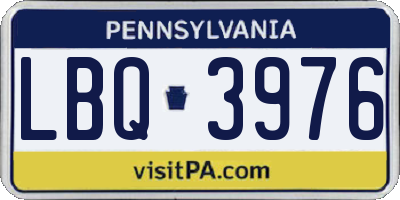 PA license plate LBQ3976