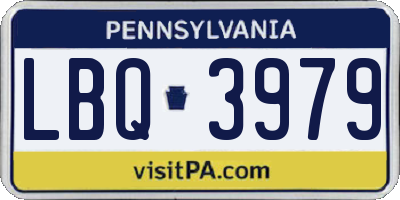 PA license plate LBQ3979