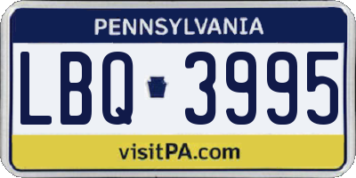 PA license plate LBQ3995