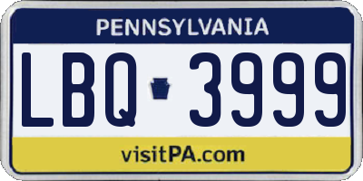 PA license plate LBQ3999