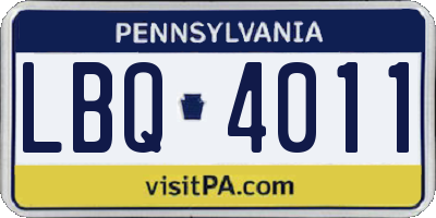 PA license plate LBQ4011