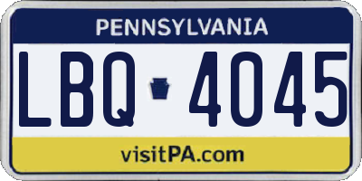 PA license plate LBQ4045