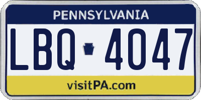 PA license plate LBQ4047