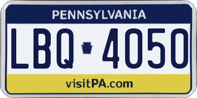 PA license plate LBQ4050