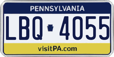 PA license plate LBQ4055