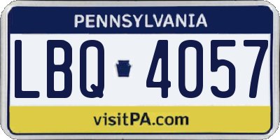 PA license plate LBQ4057