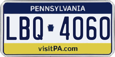 PA license plate LBQ4060
