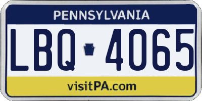 PA license plate LBQ4065