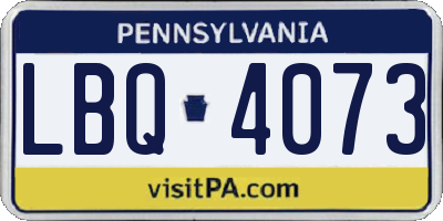 PA license plate LBQ4073
