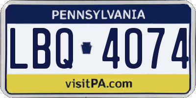 PA license plate LBQ4074