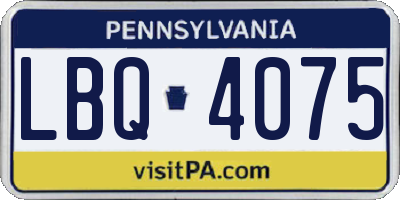 PA license plate LBQ4075