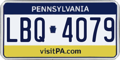 PA license plate LBQ4079