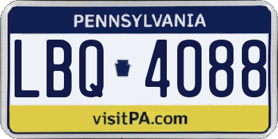 PA license plate LBQ4088