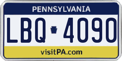 PA license plate LBQ4090