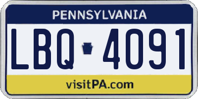 PA license plate LBQ4091