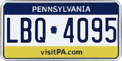PA license plate LBQ4095