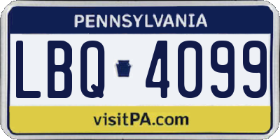 PA license plate LBQ4099