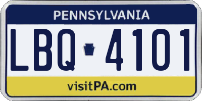 PA license plate LBQ4101