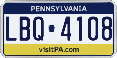 PA license plate LBQ4108
