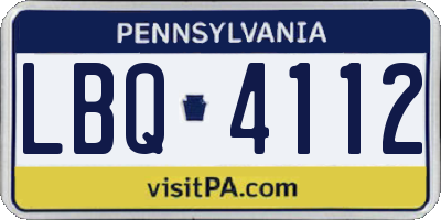 PA license plate LBQ4112