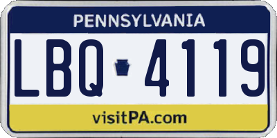 PA license plate LBQ4119