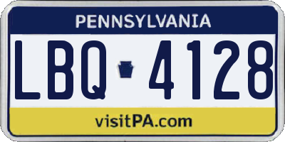 PA license plate LBQ4128