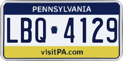 PA license plate LBQ4129