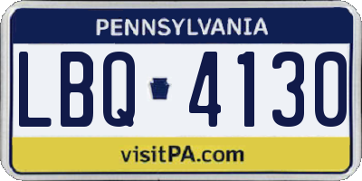 PA license plate LBQ4130