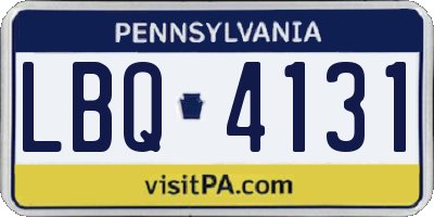 PA license plate LBQ4131