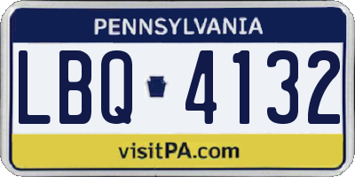 PA license plate LBQ4132