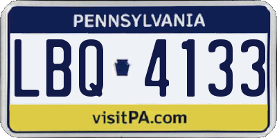 PA license plate LBQ4133