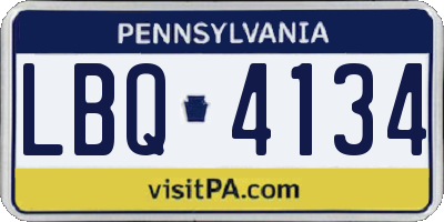 PA license plate LBQ4134