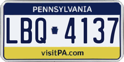 PA license plate LBQ4137