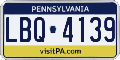 PA license plate LBQ4139