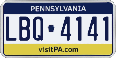 PA license plate LBQ4141