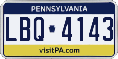 PA license plate LBQ4143