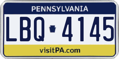 PA license plate LBQ4145