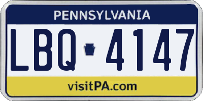 PA license plate LBQ4147