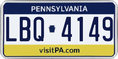 PA license plate LBQ4149