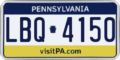 PA license plate LBQ4150