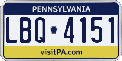 PA license plate LBQ4151