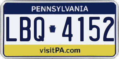 PA license plate LBQ4152