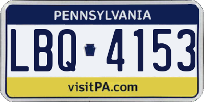 PA license plate LBQ4153
