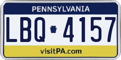 PA license plate LBQ4157