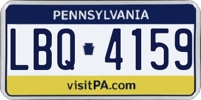 PA license plate LBQ4159