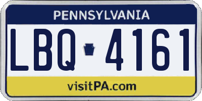 PA license plate LBQ4161