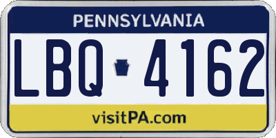 PA license plate LBQ4162