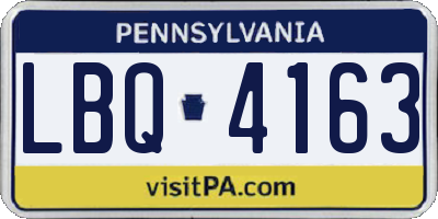 PA license plate LBQ4163